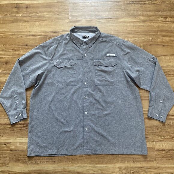 Habit Other - Habit Mens 2XL Heathered Gray Fishing UPF 40+ Vented Outdoor Camping Hike Shirt